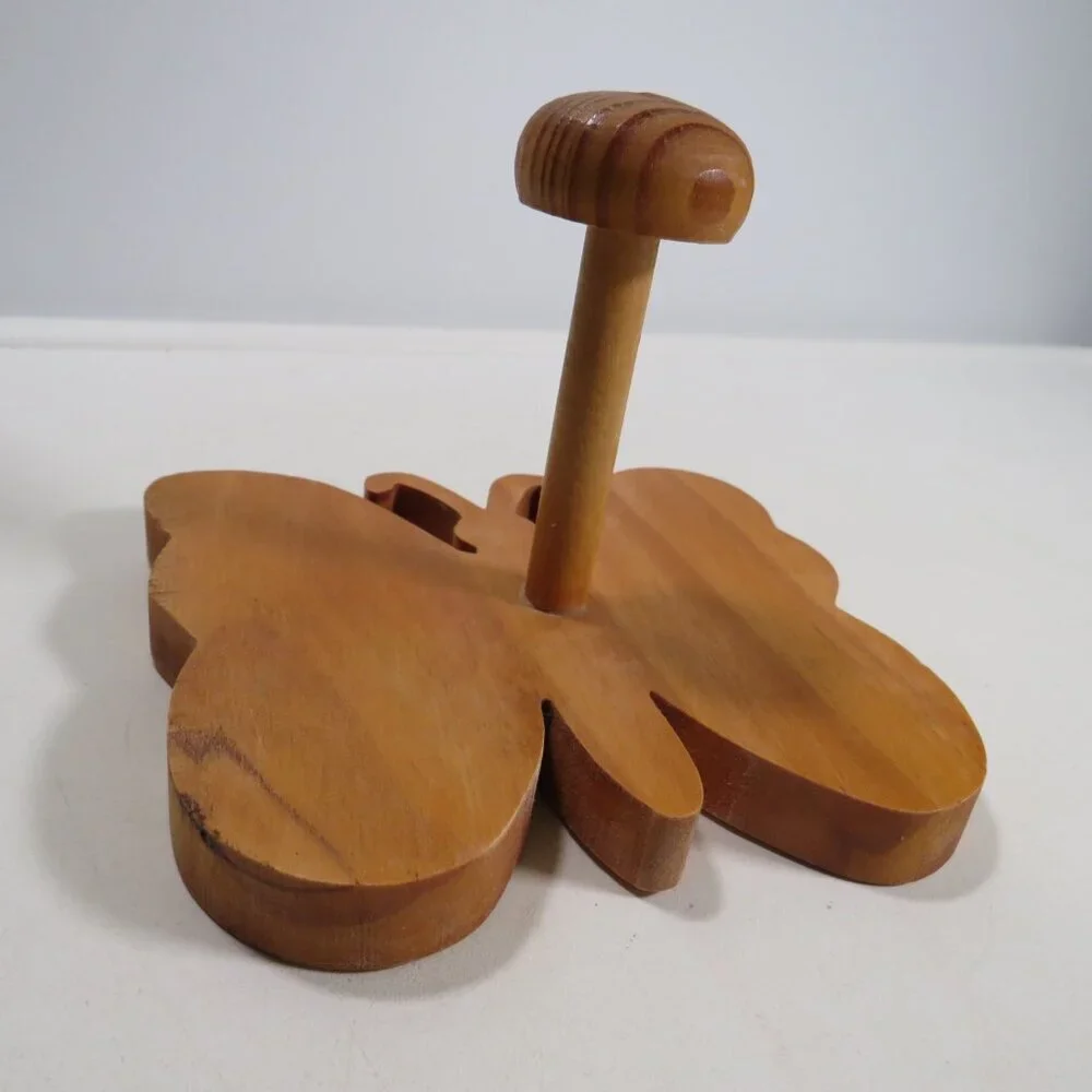 Butterfly Vintage Solid Wooden Hook Wall Hanger Kids Wooden unfinished #2